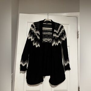 LARA Black and White Zigzag Cardigan